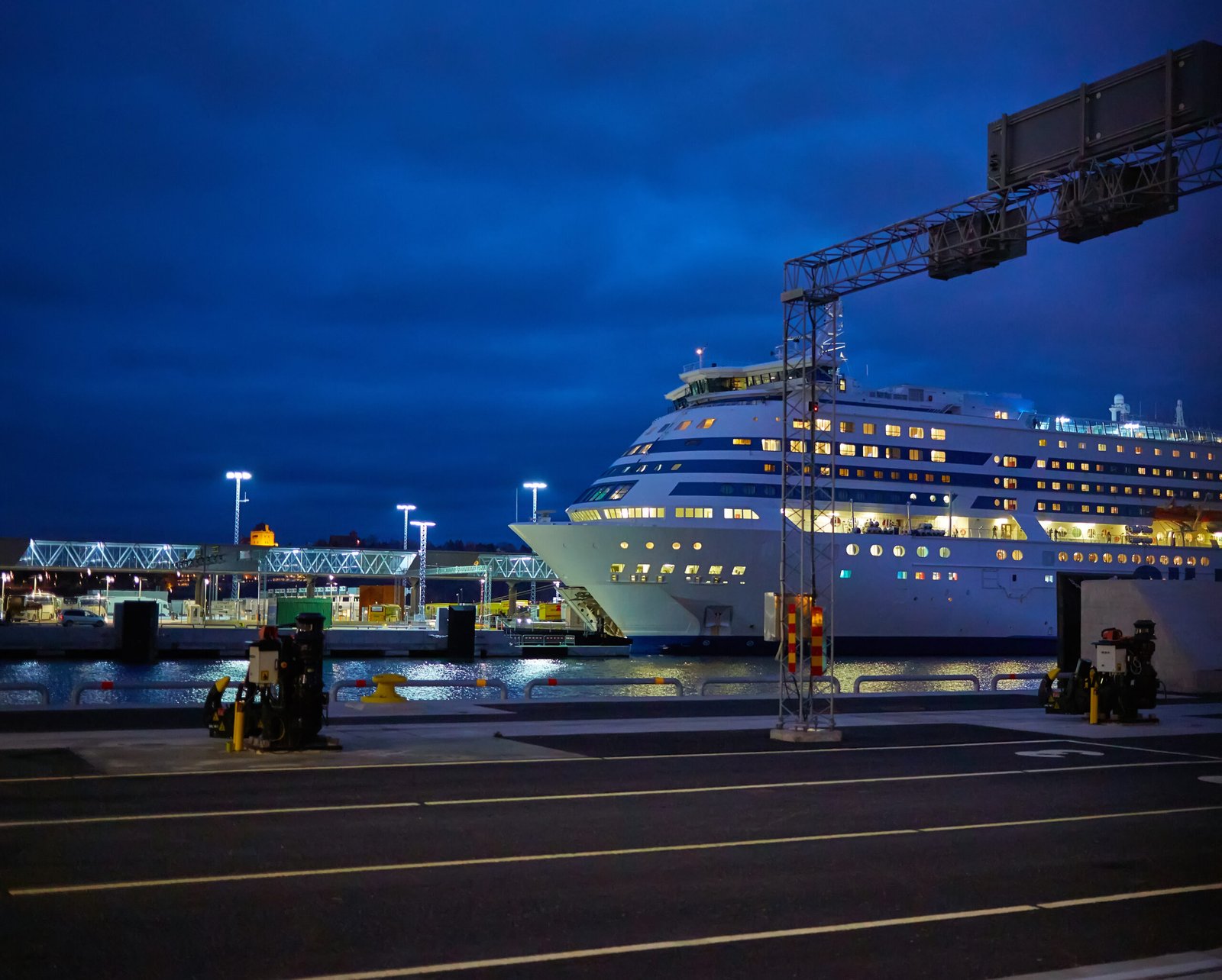 Ferry ready for loading cars and passengers in Stokholm, Sweden.