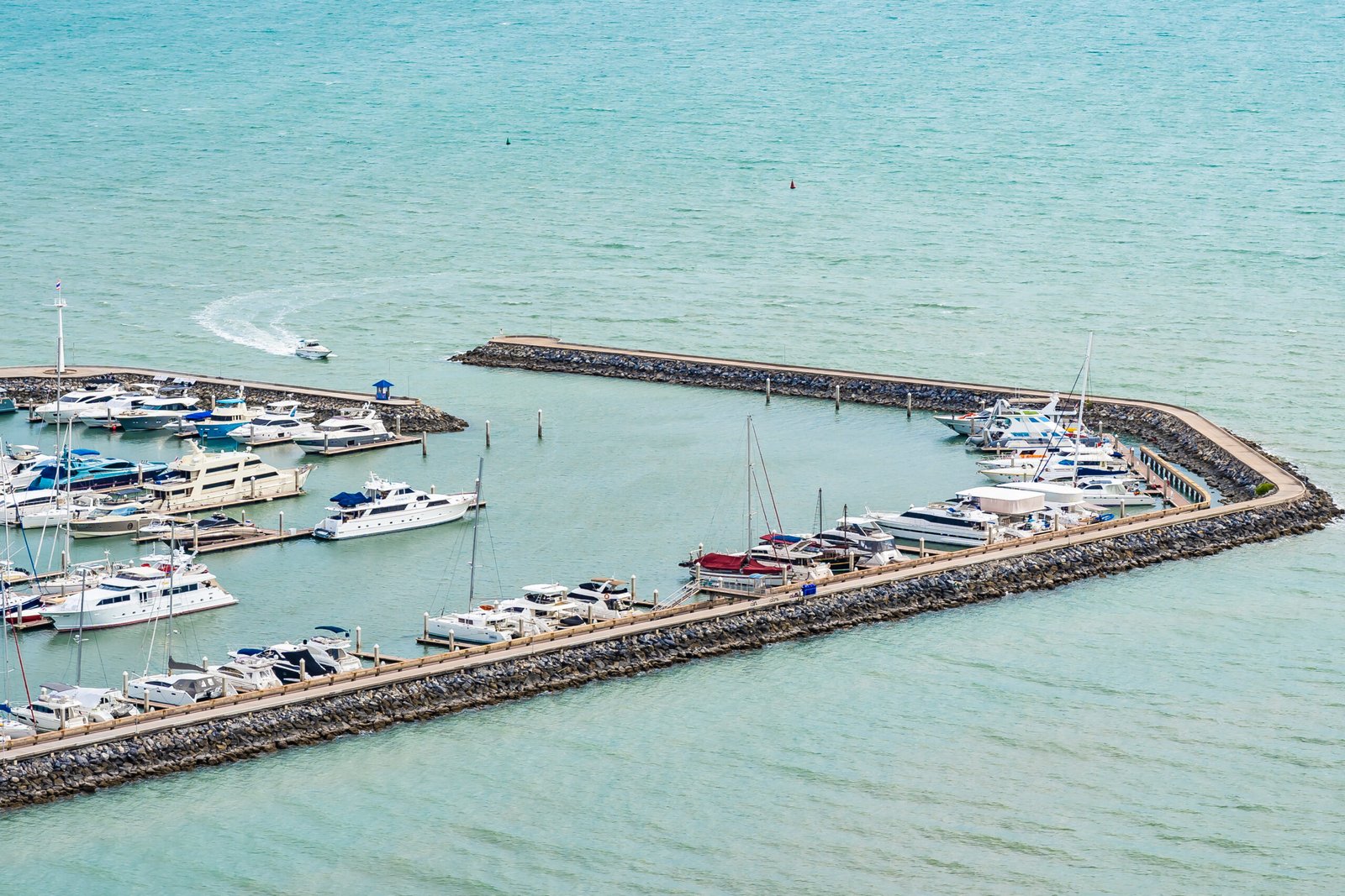 Luxury boat yacht on ocean and sea