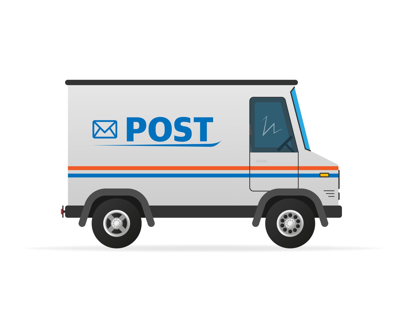 Vector illustration template. Post truck with hand